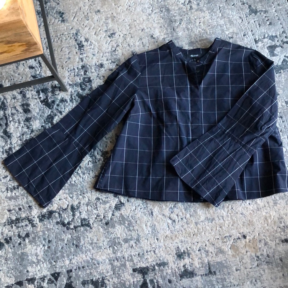 Madewell Blouse with Bell Sleeves Size Large